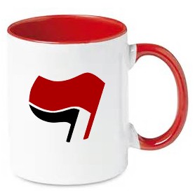 bandera antifascista taza