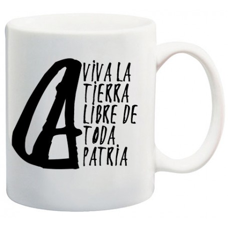 viva la tierra libre de toda patria mod 416 taza