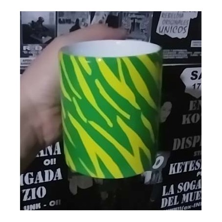 Estampado amarillo verde  taza rebajada