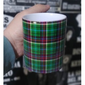 Estampado tartan verde taza rebajada