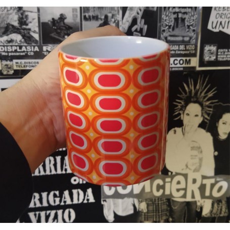 Estampado retro mod color taza rebajada