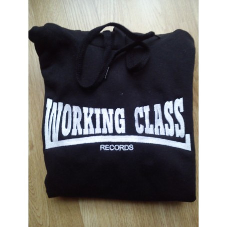 working class records sudadera negra con capucha chica