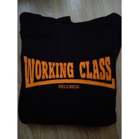 working class records sudadera negra con capucha chica