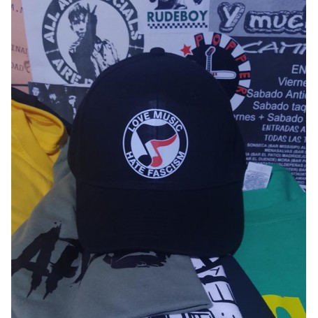 Love music hate fascism gorra