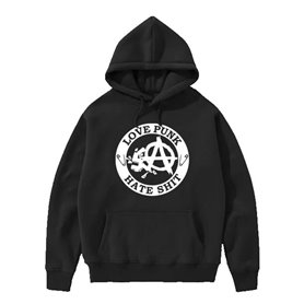 Love punk hate shit sudadera con capucha chico REBAJADA