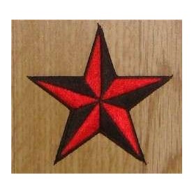 ESTRELLA ROJINEGRA parche bordado