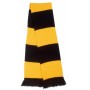 bufanda casual retro futbolera negro y amarillo
