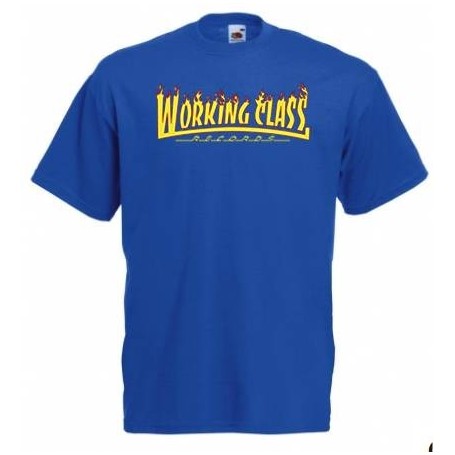 Working Class Records llamas camiseta azul royal