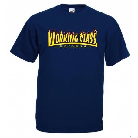 Working Class Records llamas camiseta azul marino