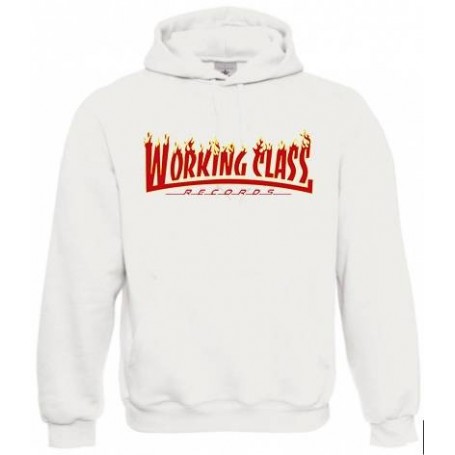 Working Class Records llamas  sudadera blanca con capucha