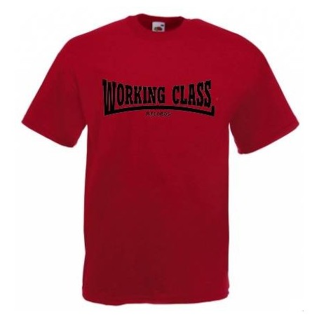 Working Class Records camiseta rojo teja