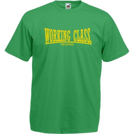 WORKING CLASS RECORDS verde2 amarillo camiseta chico