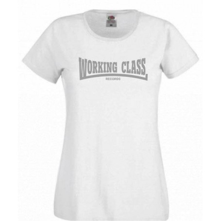 working class records camiseta blanca gris chica