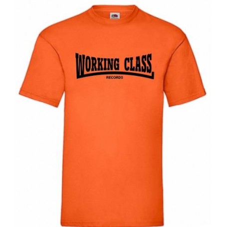 Working Class records camiseta naranja negro
