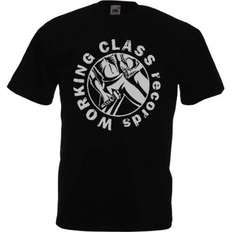 Working Class records logo camiseta negro gris