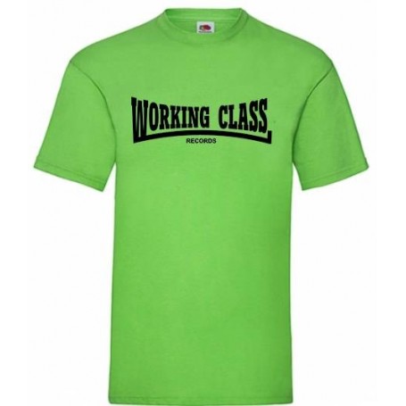 Working Class records camiseta verde lima negro
