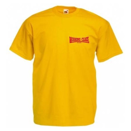 Working Class Records camiseta amarilla bordado rojo
