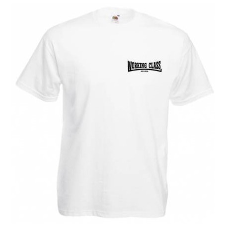 Working Class Records camiseta blanca bordado negro