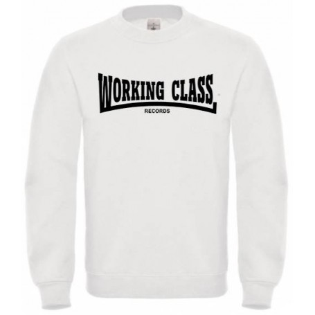 Working Class Records sudadera sin capucha blanca negro