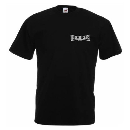 Working Class Records camiseta negro bordado gris