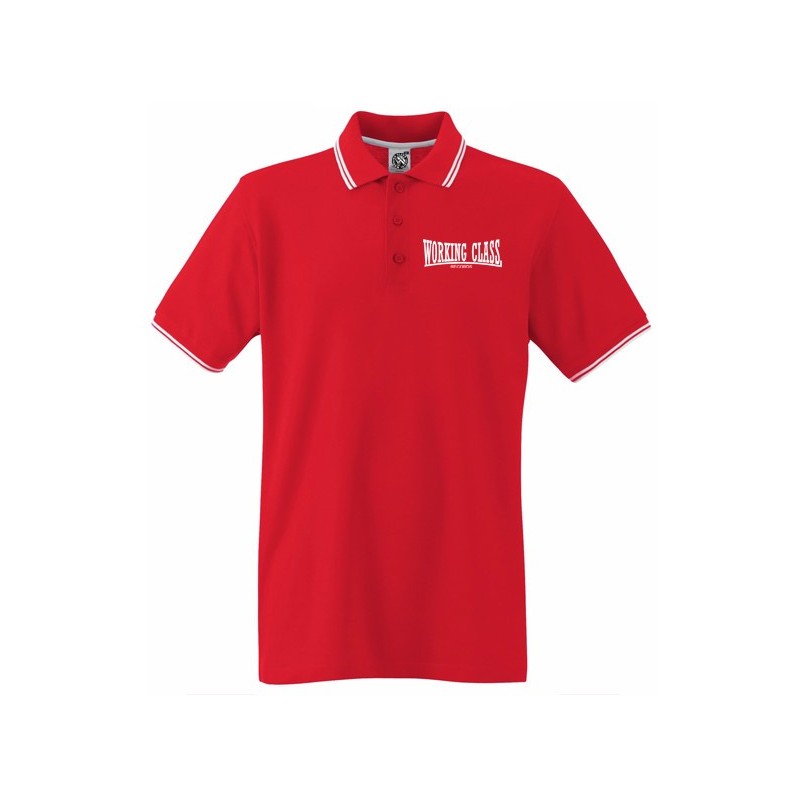 Working Class Records camiseta rayas blancas negra bordado rojo