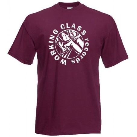 Working Class records logo camiseta granate