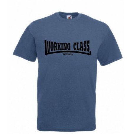 Working Class records camiseta azul steel negro