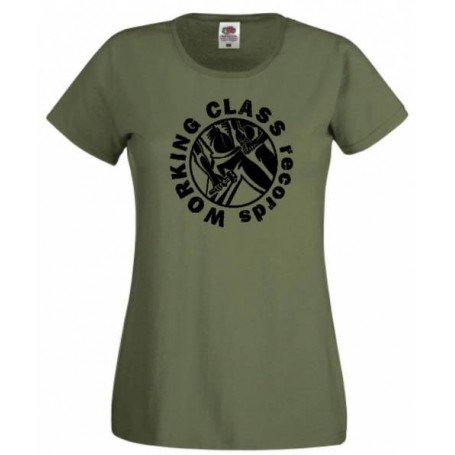 Working Class recors logo redondo camiseta chica oliva