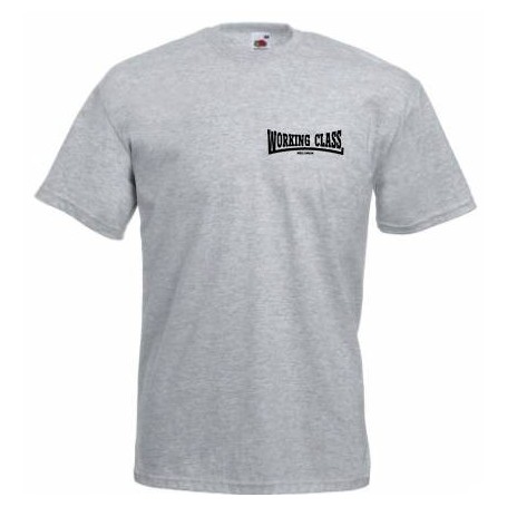 Working Class Records camiseta gris jaspeado bordado negro