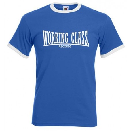 working class records 2 colores azul real cuello blanco camiseta