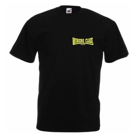 Working Class Records camiseta negro bordado amarillo
