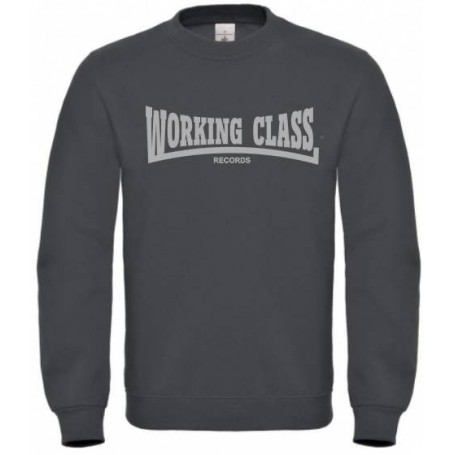 Working Class Records sudadera sin capucha gris grafito gris