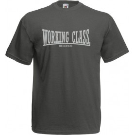 Working Class Records camiseta rayas blancas negra bordado rojo