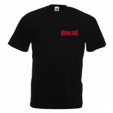 Working Class Records camiseta negro bordado rojo