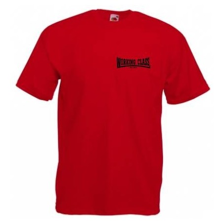 Working Class Records camiseta rojo bordado negro