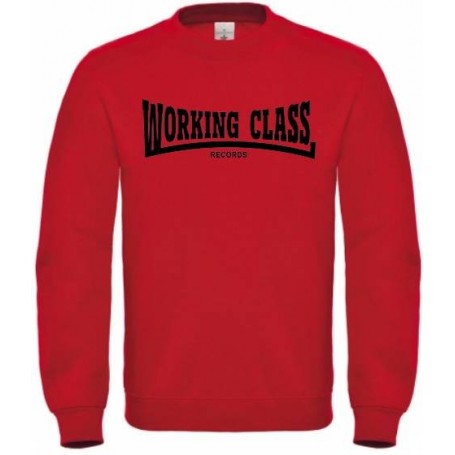 Working Class Records sudadera sin capucha rojo negro