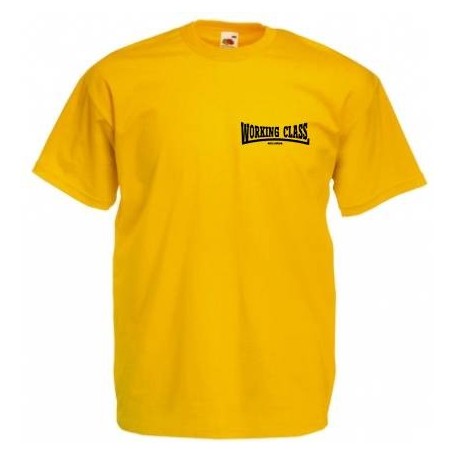Working Class Records camiseta amarilla bordado negro