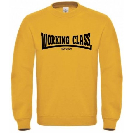 Working Class Records sudadera sin capucha amarillo negro
